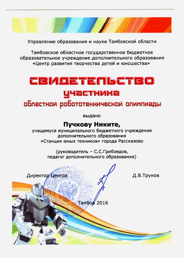 Никита Пучков - Участник Робото-Олимпиады (20.02.16)